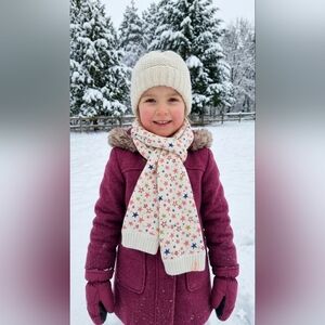 Cozy Star-Patterned Kids Scarf